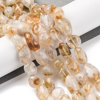 Natural Yellow Quartz Beads Strands G-G146-A10-02-1