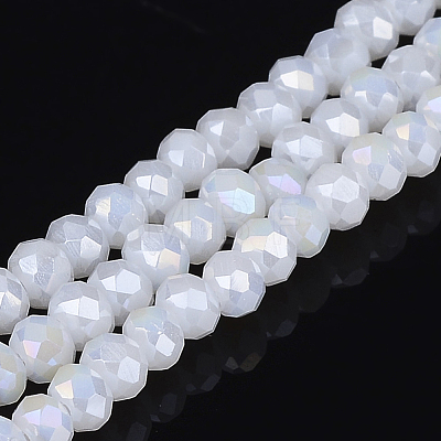 Electroplate Glass Bead Strands GLAA-F001-3x2mm-30L-1
