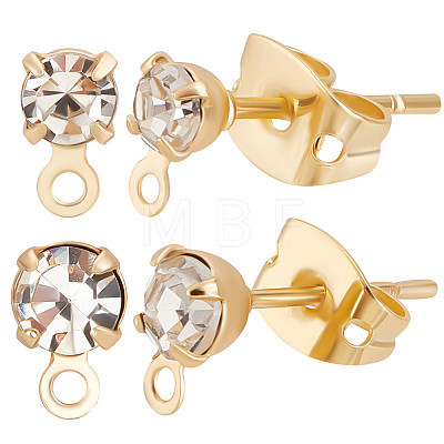 80Pcs 2 Size Brass Stud Earring Findings KK-BBC0007-18-1