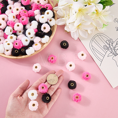 200Pcs 4 Colors Velvet Imitation Rabbit Fur European Beads FIND-SC0022-89-1