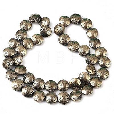 Electroplated Natural Lava Rock Beads Strands G-K388-01I-1