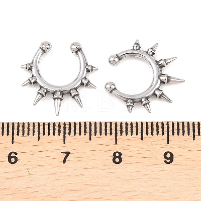 316 Stainless Steel Hoop Nose Rings AJEW-C044-05A-AS-1