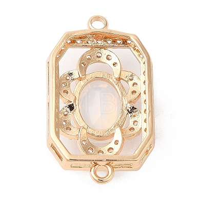 Brass Crystal Rhinestone Connector Charms with K9 Glass KK-Q770-04G-1