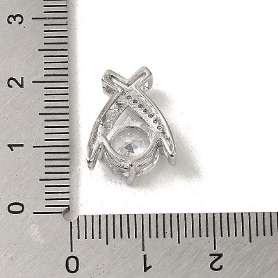 Micro Pave Clear Cubic Zirconia Pendants KK-S351-02P-03-1