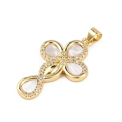 Brass Micro Pave Cubic Zirconia Pendants KK-K408-24B-G-1