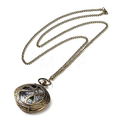 Alloy Glass Pendant Pocket Necklace WACH-S002-06AB-1