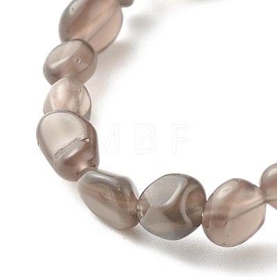 Natural Golden Sheen Obsidian Beads Stretch Bracelet for Kids BJEW-JB07031-12-1