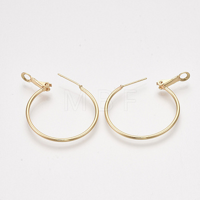 Brass Hoop Earrings KK-S348-406B-1