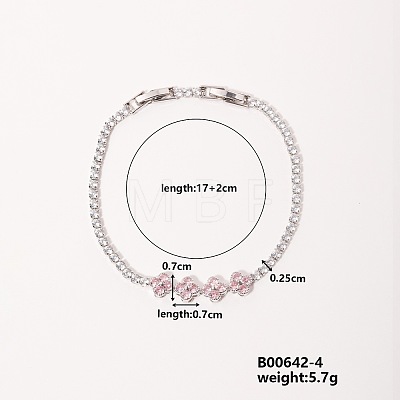 Fashionable Four-leaf Clover Bracelet with Sparkling Colorful Diamonds IR8523-4-1