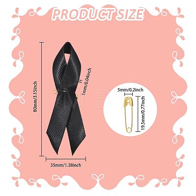 100Pcs Awareness Ribbon Nylon Lapel Pin Backs for Backpack Clothes JEWB-GL0001-03A-1