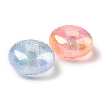 Transparent UV Plating Rainbow Iridescent Acrylic European Beads MACR-F076-02M-1