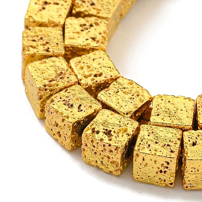 Electroplated Natural Lava Rock Beads Strands G-E602-03-B-1