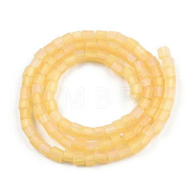 Transparent Frosted Glass Bead Strands GLAA-N047-08-B09-1