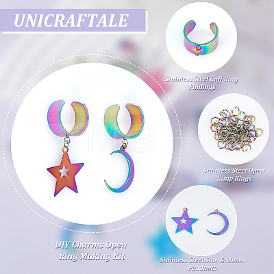 Unicraftale Charms Open Ring Making Kit STAS-UN0049-63-1