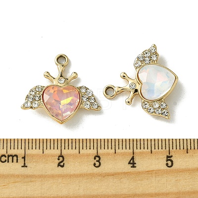 UV Plating Alloy Mixed Color Glass Rhinestone Pendants FIND-B039-08G-1