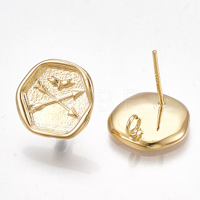 Brass Stud Earring Findings X-KK-T038-458G-1