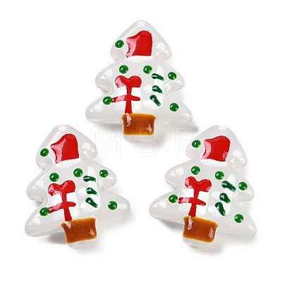 Christmas Theme Handmade Lampwork Beads LAMP-I027-07O-1