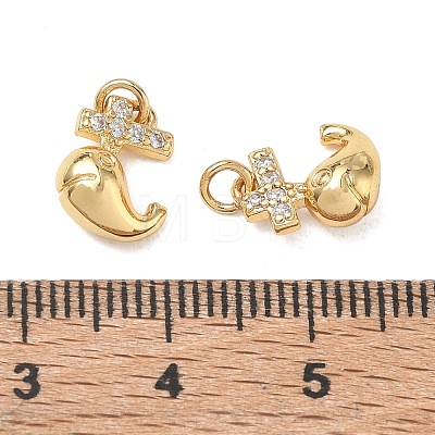 High Polished Ocean Brass Micro Pave Clear Cubic Zirconia Pendants CU-CBAF3CF-02L-01-1