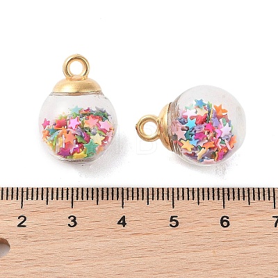 Glass Round Pendants GLAA-P063-01G-07-1