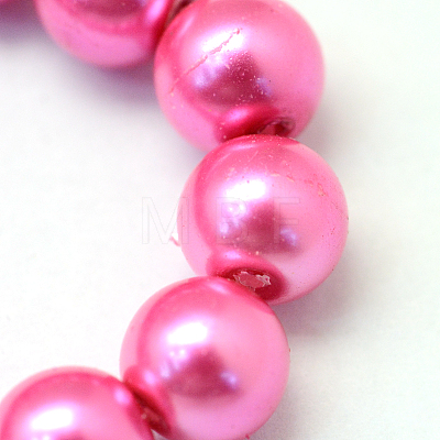 Baking Painted Pearlized Glass Pearl Round Bead Strands HY-Q003-6mm-54-1