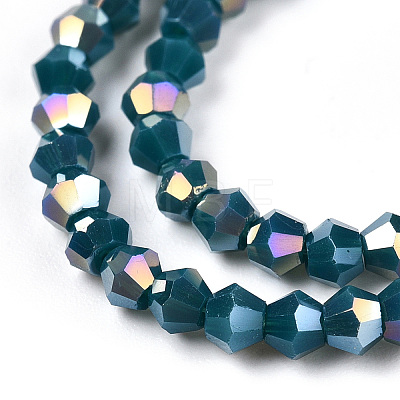 Opaque Solid Color Electroplate Glass Beads Strands X-EGLA-A039-P2mm-B18-1
