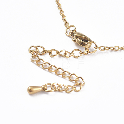 304 Stainless Steel Cable Chain Necklaces NJEW-I236-01G-1