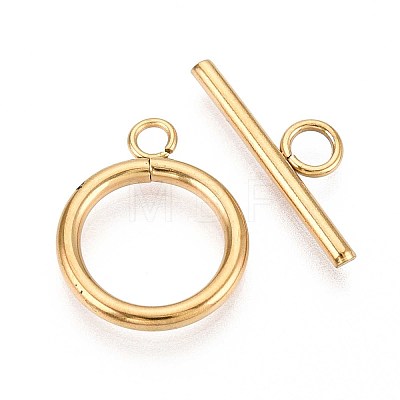 Ion Plating(IP) 304 Stainless Steel Ring Toggle Clasps X1-STAS-A092-09H-G-1