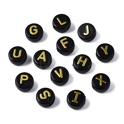 Opaque Black Acrylic Beads X-MACR-Q242-009A-1