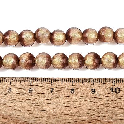 Handmade Lampwork with Gold Powder Beads Strands LAMP-N037-06A-05-1