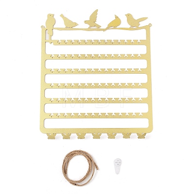 Rectangle with Bird Iron Wall Mounted Jewelry Display Rack ODIS-Q042-05G-1