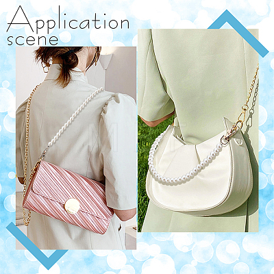   2Pcs Resin Imitation Pearl Bead Bag Straps FIND-PH0008-23A-1