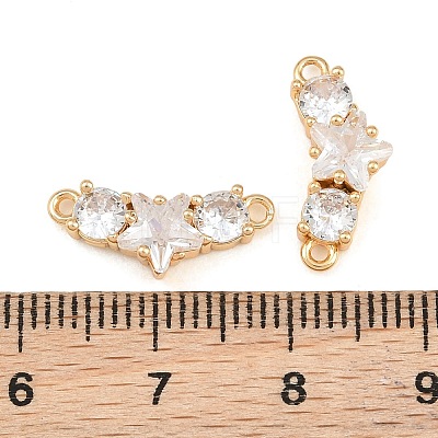 Brass Pave Clear Cubic Zirconia Connector Charmss CU-CBA804C-15G-1
