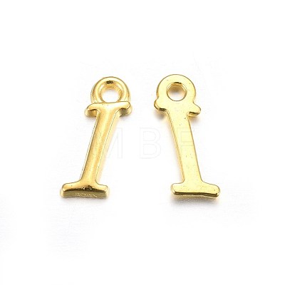 Golden Plated Alloy Letter Pendants PALLOY-J718-01G-I-1