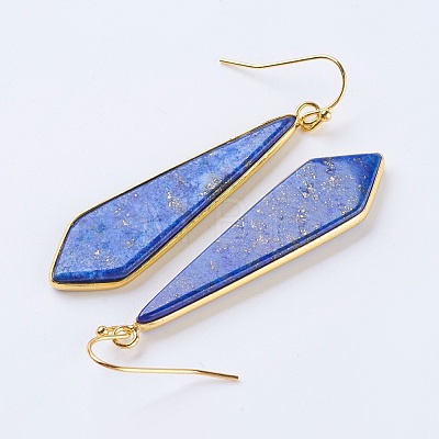 Natural Lapis Lazuli Dangle Earrings EJEW-P145-03B-1