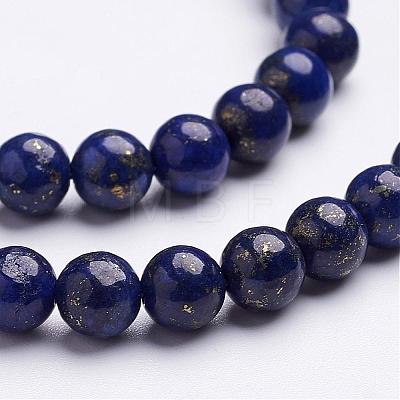 16 inch Grade A Round Dyed Natural Lapis Lazuli Beads Strand GSR6mmC123-1