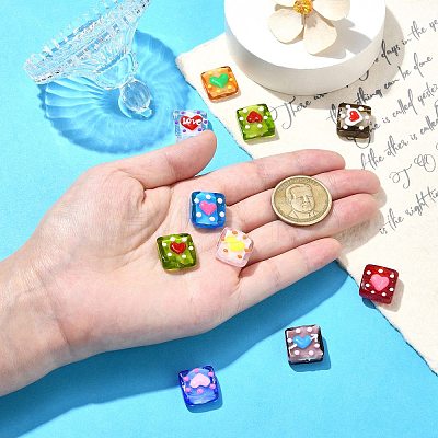 9Pcs 9 Colors Handmade Lampwork Beads LAMP-CJ0002-05-1