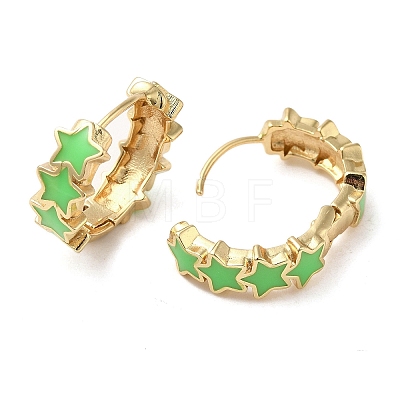 Star Real 18K Gold Plated Brass Hoop Earrings EJEW-L268-013G-05-1