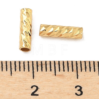 Brass Textured Tube Beads KK-H532-01A-G-1