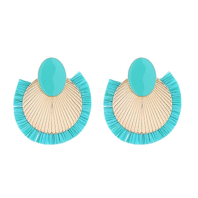 Bohemia Alloy Raffia Stud Earring for Women PW-WGEE6FD-04-1