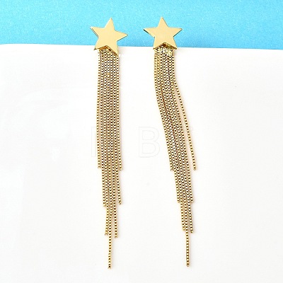 Rack Plating Brass Star Ear Studs EJEW-P226-15G-1
