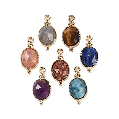 Natural & Synthetic Mixed Gemstone Faceted Pendans KK-L218-003G-M-1