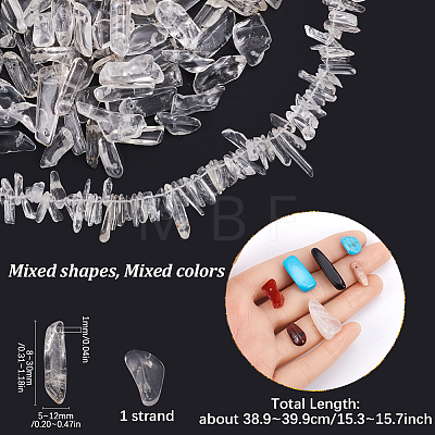 1 Strand Natural Quartz Crystal Nuggets Beads Strands G-SC0003-20-1