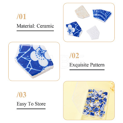 Porcelain Cabochons PORC-TA0001-74-1