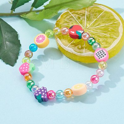 Transparent Acrylic Beads Stretch Kids Bracelets BJEW-JB06326-1