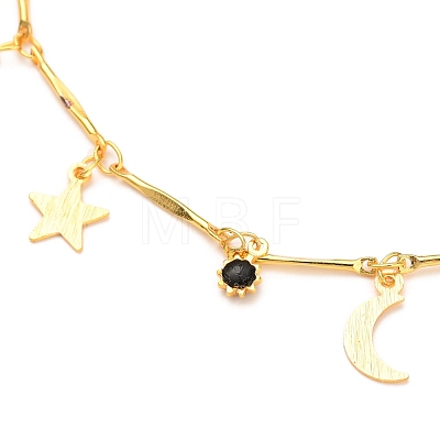 Brass Enamel Charm Bracelets SJEW-JS01132-1