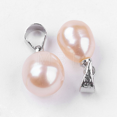 Natural Cultured Freshwater Pearl Pendants X-SPB002Y-1