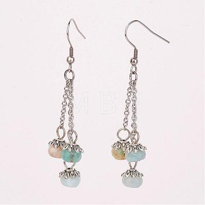Natural Gemstone Dangle Earrings EJEW-JE02242-1