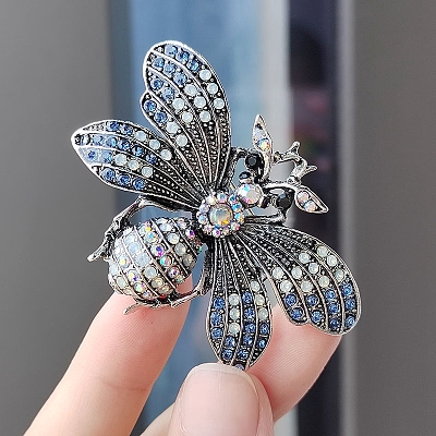 Alloy Rhinestone Brooch for Backpack Clothes PW-WG61EF0-02-1