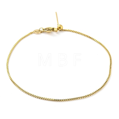 304 Stainless Steel Add a Bead Adjustable Box Chains Bracelets for Women BJEW-M307-01A-G-1