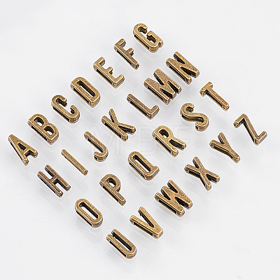 Tibetan Style Antique Bronze Plated Alloy Letter Slide Charms PALLOY-PH0013-42AB-1